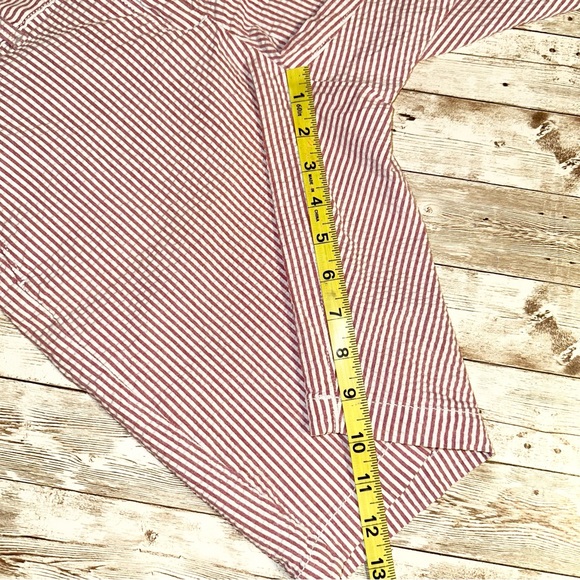 Ann Taylor Loft Pink/Red & White Striped Seersucker Bermuda Shorts Size 4 - Picture 6 of 8